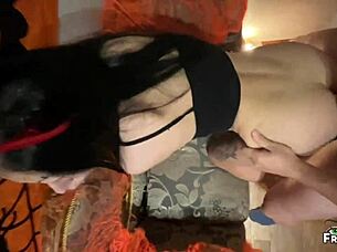 Stepson pleases stepmother on the eve of Halloween