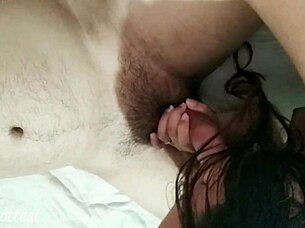 A crazy blowjob from a hot student in the plaza