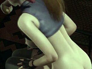 Deepthroat expert Jessie in 3D porn cartoon