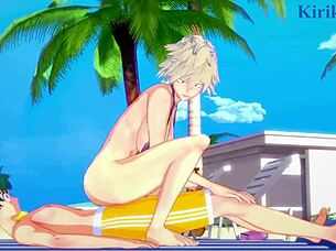 Intense scenes of Himiko, Mitsuki, and Izuku in action