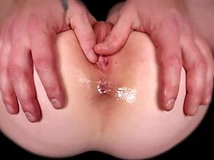 Small petite vagina intensely penetrated and filled with semen