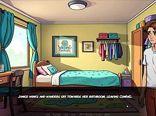 in this parody game, morty's sister gives a fan a huge blowjob