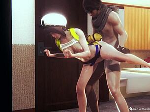3D animated couple has hot cartoon sex