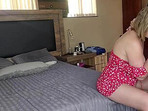 Wife of my neighbor shows her wet shaved pussy