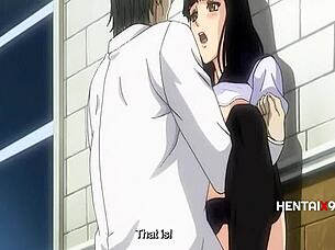 Miniskirt-clad teacher educates naughty lesbian students in anime