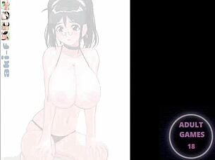 Japanese style cartoon porn with an anime babe and a sex toy
