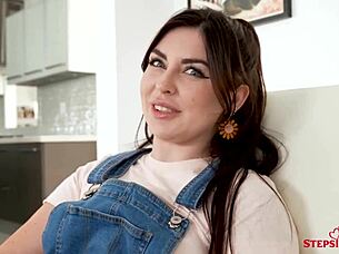 Step-sis Keira Croft gets hammered by step-bro Alex Jett