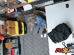 Petite blonde gets punished for shoplifting and fucked hard