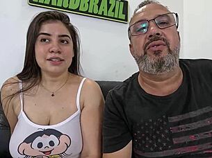 Big tits Latina Bia's first big cock experience
