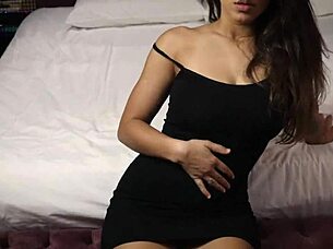 A beautiful woman with large breasts and a perfect ass has an affair with a stranger at a hotel