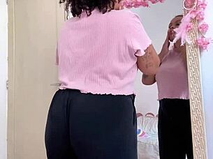 Pretty brunette BBW’s farts and flirts on her way to a date