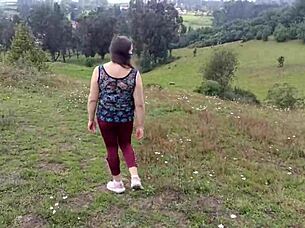 Amateur stepmother in forest.