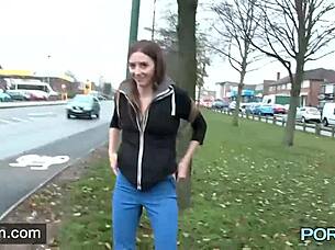 Public porn with horny skinny girl Leyla