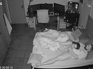 Big tits bouncing while balls are licked and fucked by an amateur couple