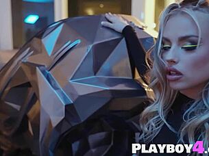 Big ass blonde strips naked for solo seduction