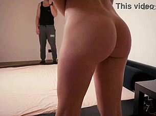 Slutty Sara Bell's workout turns into a steamy gym session