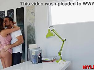 Sensual secretary gets hard cock in assfucking reality show