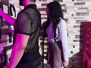Beautiful 1 on 1 BDSM scene with assplay and blowjob