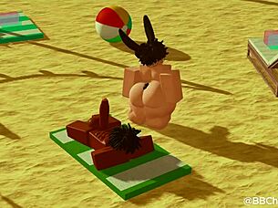 Big black cock fucking femboy bunny in Roblox Spanish sub