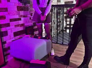 Beautiful 1 on 1 BDSM scene with assplay and blowjob