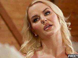 Stepmom can't resist big cock in hardcore threesome