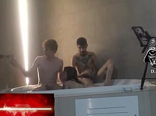 Beautiful blonde gets a bath time surprise with big cock