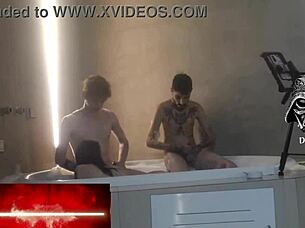 Beautiful blonde gets a bath time surprise with big cock