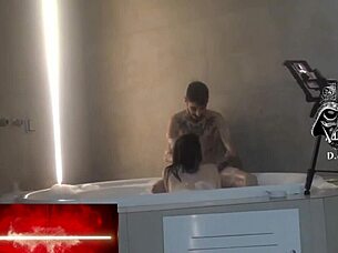 Beautiful blonde gets a bath time surprise with big cock