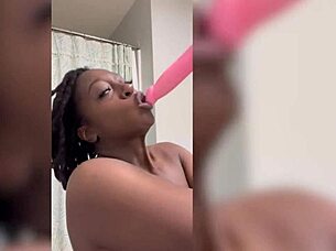 Cheating girlfriend gets punished with a big black cock face fuck and gag