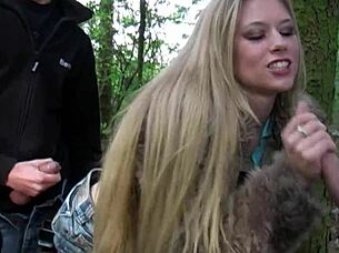 Beautiful blonde babe Michelle Moist craves outdoor thrills