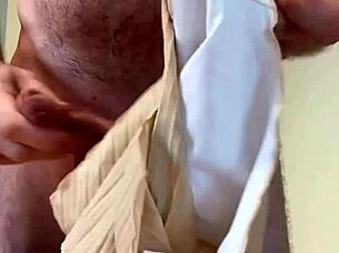 My neighbors have new white underwear, a bra and big panties