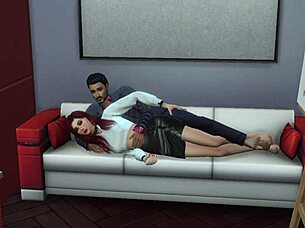 Jennifer is having fun with her boss in the office, a thrilling Sims 4 experience