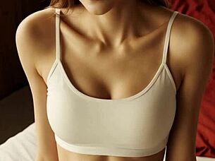 A sexy girl in a luxurious underwear, showing her holes
