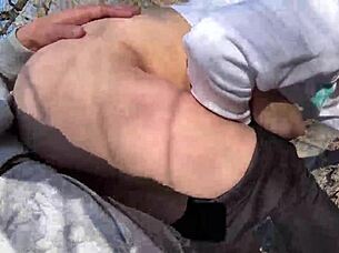 A couple got fucked outdoors while being filmed by a drone