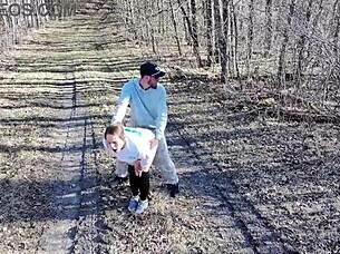 A couple got fucked outdoors while being filmed by a drone