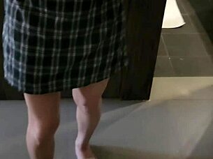 She likes to flirt with herself while getting ready in the mirror