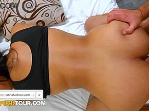 A stunning Latina beauty’s tight pussy gets stretched