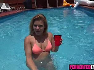 A guy had sex with his step mom in the pool