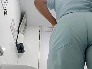 Nurse recorded by a camera in the doctor's office bathroom