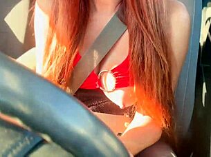 Artemisia's big tits bounce during long car rides