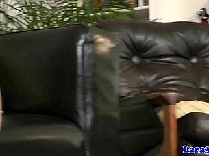 Hot MILF with stockings gets fucked in doggystyle by a British guy