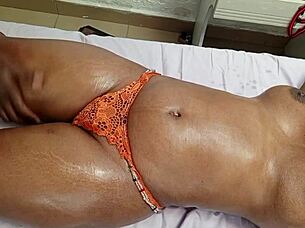 My bestie, new porn model, offers free massages