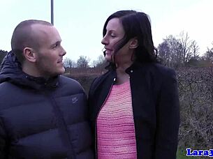 Hot MILF with stockings gets fucked in doggystyle by a British guy