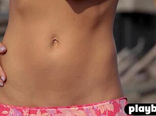 Hot small tits Russian teen Katya Clover stripped outdoor