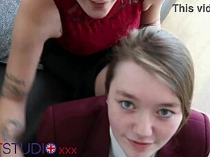 A hot woman teaches her student to masturbate and fuck