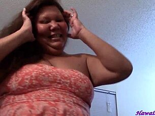 The BBW housewife gets naked and fucks like a slut