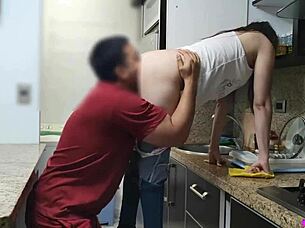 I grabbed her by the ass while she cleaned