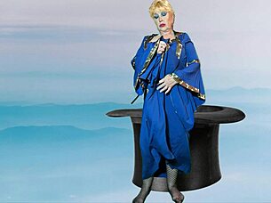 dark magician granny's solo dildo play from pov, close up, big tits.