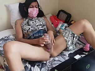 Fleshlight training for anal sex with a plug, enjoy!