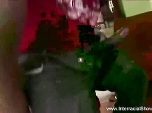 Asian MILF fucks with a black guy’s big cock in her ass